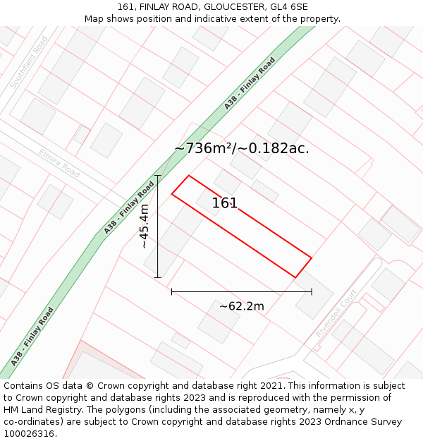 161, FINLAY ROAD, GLOUCESTER, GL4 6SE: Plot and title map