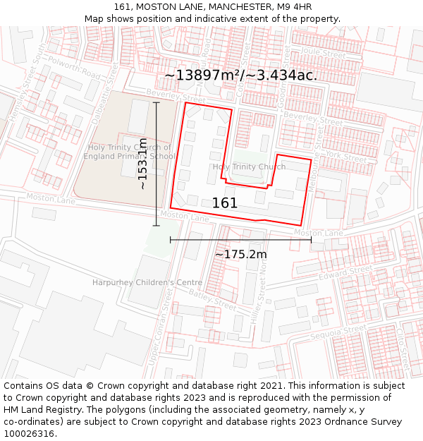 161, MOSTON LANE, MANCHESTER, M9 4HR: Plot and title map