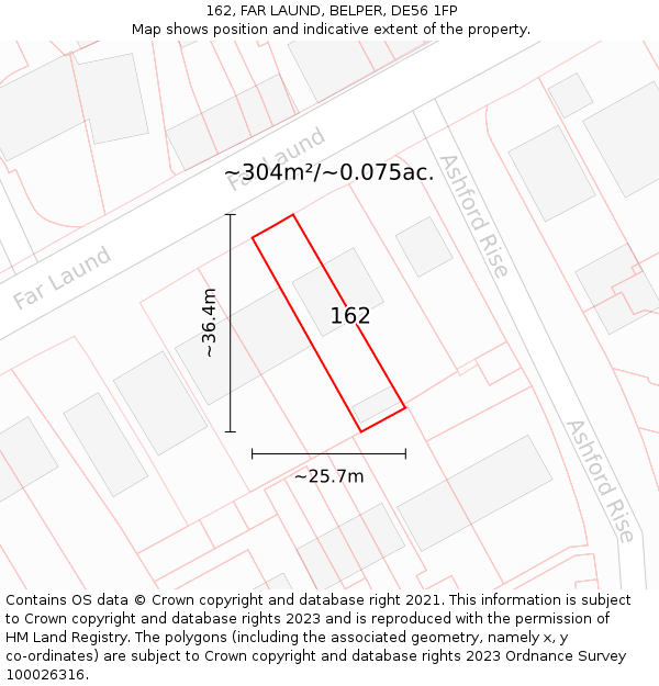 162, FAR LAUND, BELPER, DE56 1FP: Plot and title map