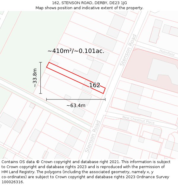 162, STENSON ROAD, DERBY, DE23 1JG: Plot and title map