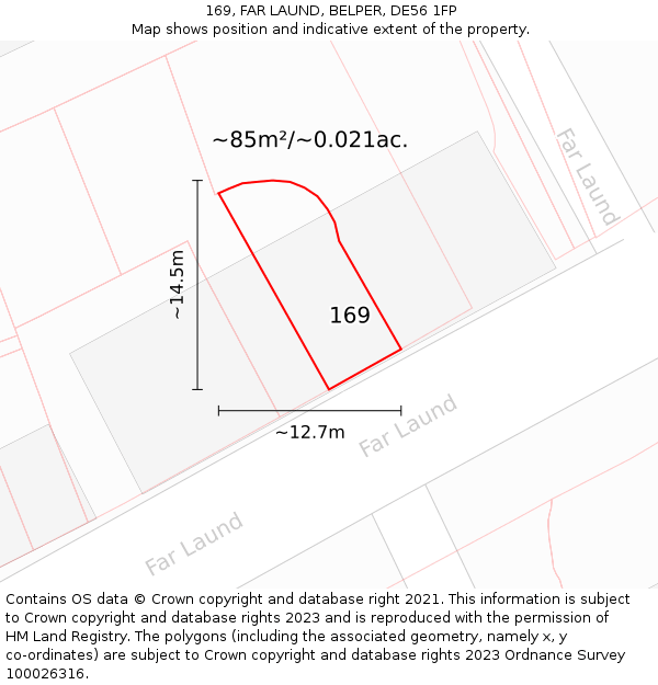 169, FAR LAUND, BELPER, DE56 1FP: Plot and title map