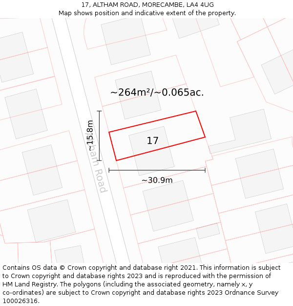 17, ALTHAM ROAD, MORECAMBE, LA4 4UG: Plot and title map