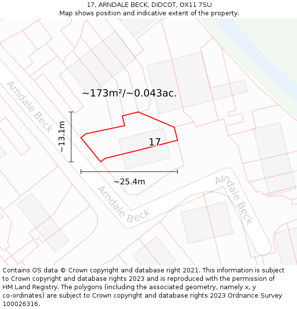 17, ARNDALE BECK, DIDCOT, OX11 7SU: Plot and title map