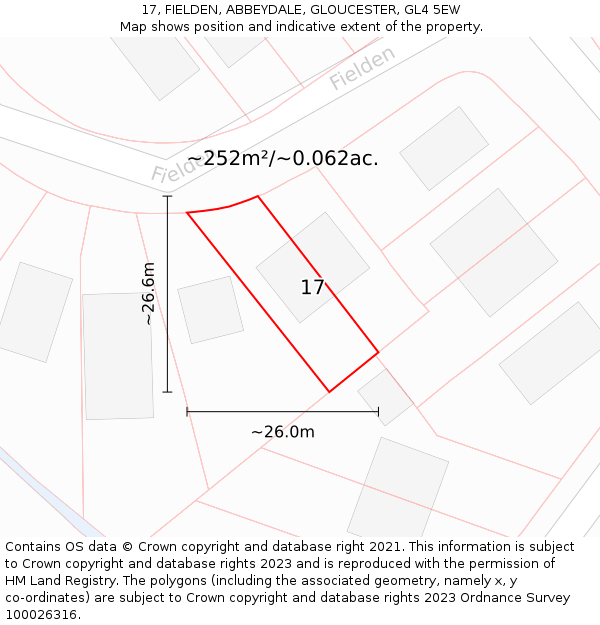 17, FIELDEN, ABBEYDALE, GLOUCESTER, GL4 5EW: Plot and title map
