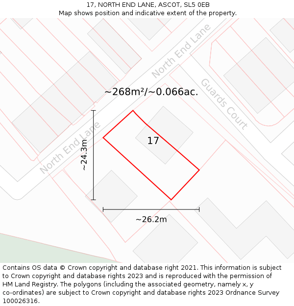 17, NORTH END LANE, ASCOT, SL5 0EB: Plot and title map
