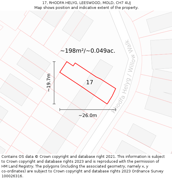 17, RHODFA HELYG, LEESWOOD, MOLD, CH7 4UJ: Plot and title map