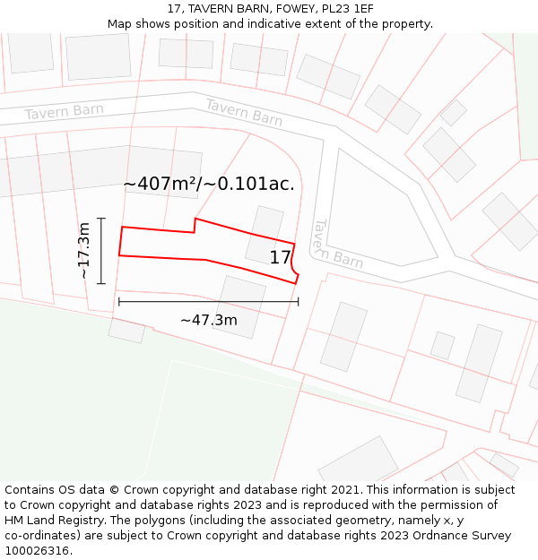 17, TAVERN BARN, FOWEY, PL23 1EF: Plot and title map