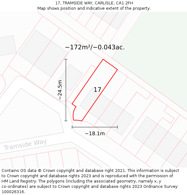 17, TRAMSIDE WAY, CARLISLE, CA1 2FH: Plot and title map