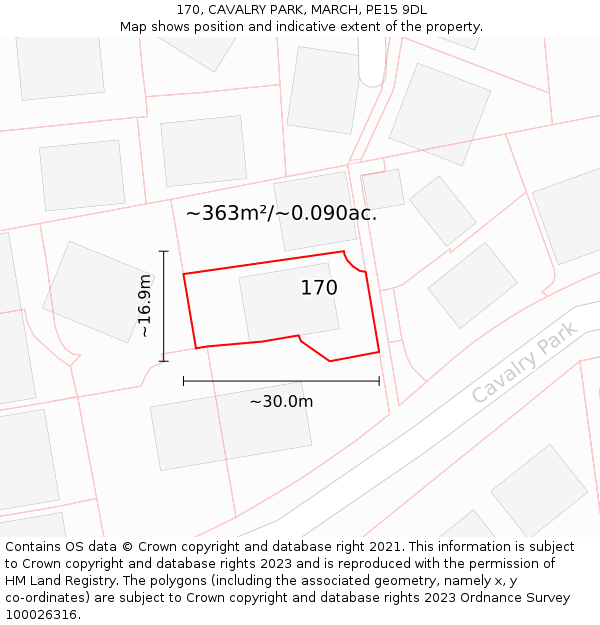 170, CAVALRY PARK, MARCH, PE15 9DL: Plot and title map