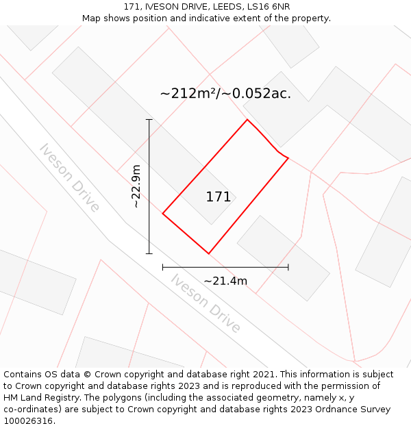 171, IVESON DRIVE, LEEDS, LS16 6NR: Plot and title map