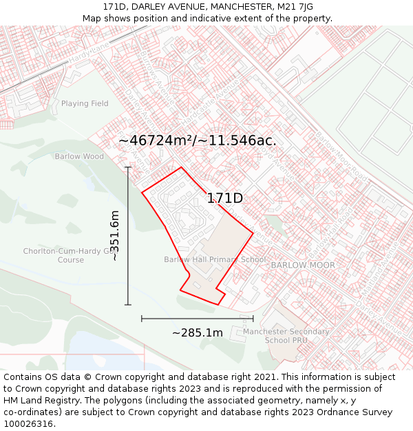 171D, DARLEY AVENUE, MANCHESTER, M21 7JG: Plot and title map