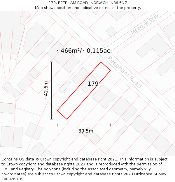 179, REEPHAM ROAD, NORWICH, NR6 5NZ: Plot and title map