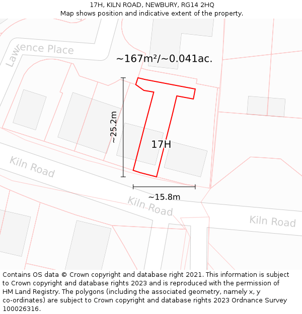 17H, KILN ROAD, NEWBURY, RG14 2HQ: Plot and title map