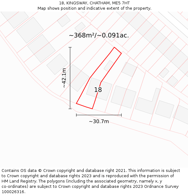 18, KINGSWAY, CHATHAM, ME5 7HT: Plot and title map