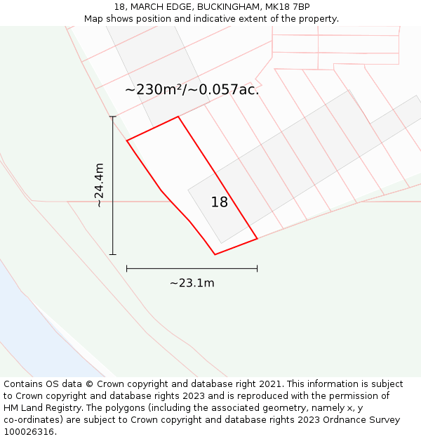 18, MARCH EDGE, BUCKINGHAM, MK18 7BP: Plot and title map