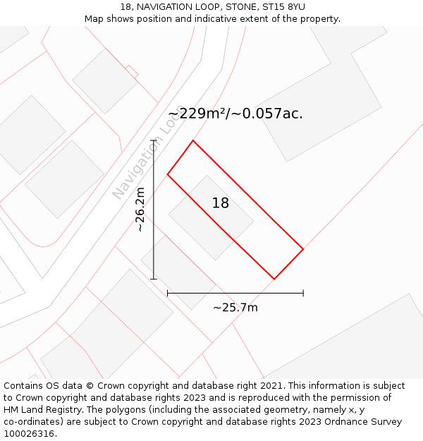 18, NAVIGATION LOOP, STONE, ST15 8YU: Plot and title map