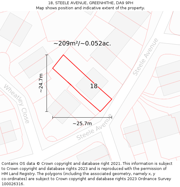 18, STEELE AVENUE, GREENHITHE, DA9 9PH: Plot and title map