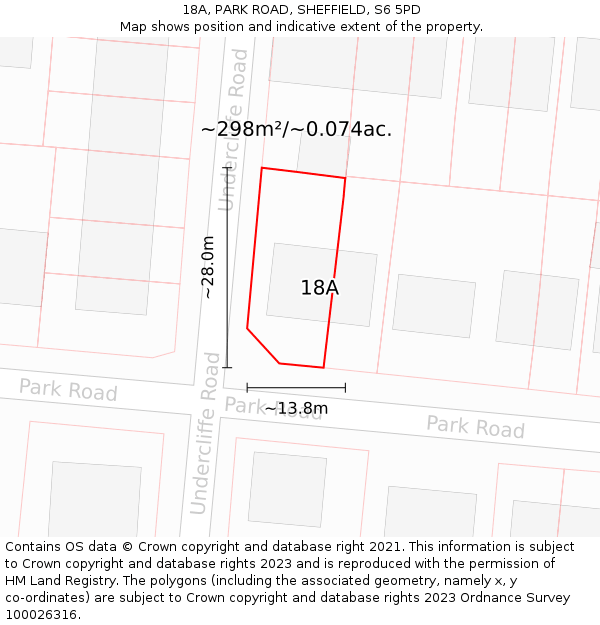 18A, PARK ROAD, SHEFFIELD, S6 5PD: Plot and title map