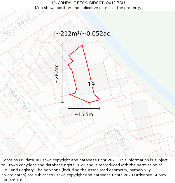 19, ARNDALE BECK, DIDCOT, OX11 7SU: Plot and title map