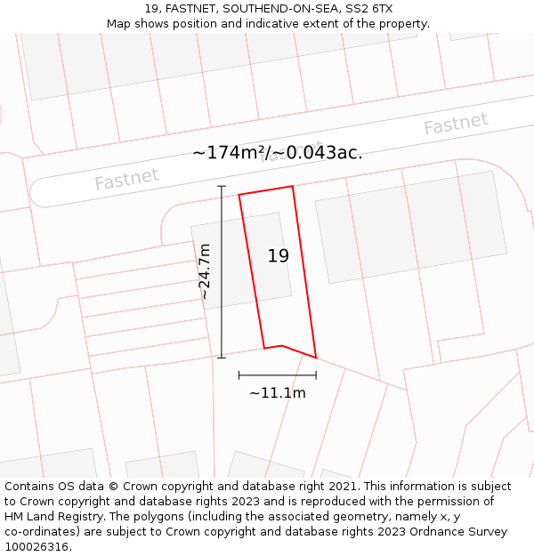 19, FASTNET, SOUTHEND-ON-SEA, SS2 6TX: Plot and title map