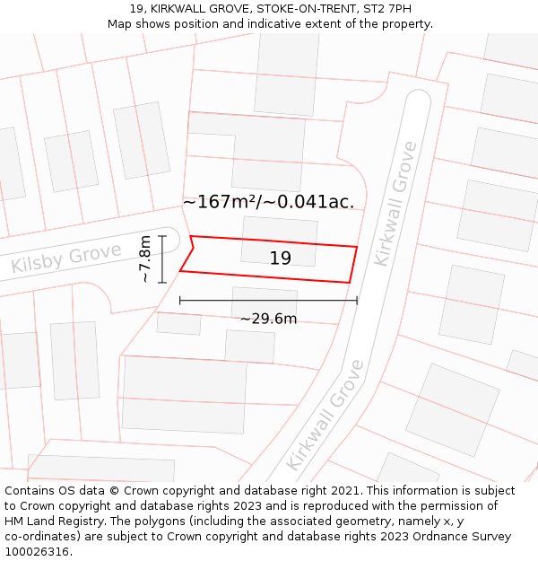19, KIRKWALL GROVE, STOKE-ON-TRENT, ST2 7PH: Plot and title map