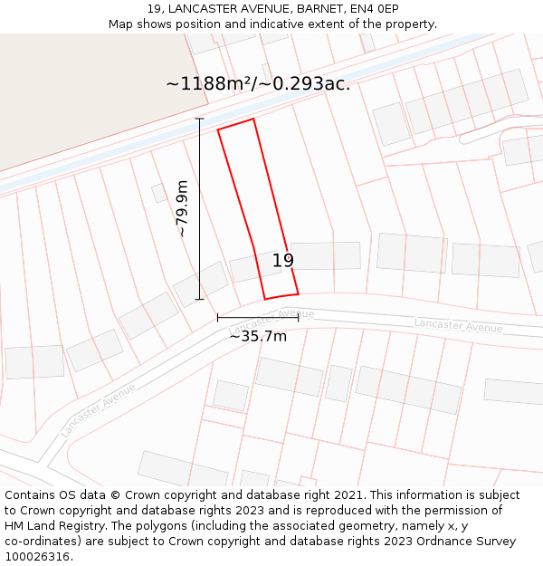 19, LANCASTER AVENUE, BARNET, EN4 0EP: Plot and title map