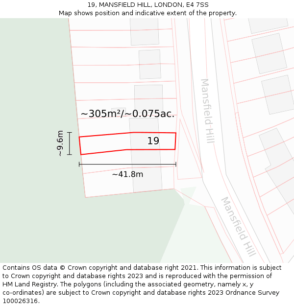 19, MANSFIELD HILL, LONDON, E4 7SS: Plot and title map