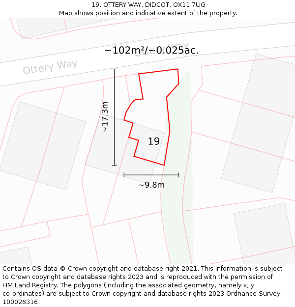 19, OTTERY WAY, DIDCOT, OX11 7UG: Plot and title map