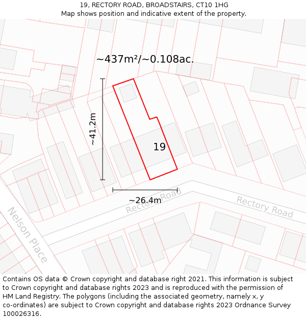 19, RECTORY ROAD, BROADSTAIRS, CT10 1HG: Plot and title map