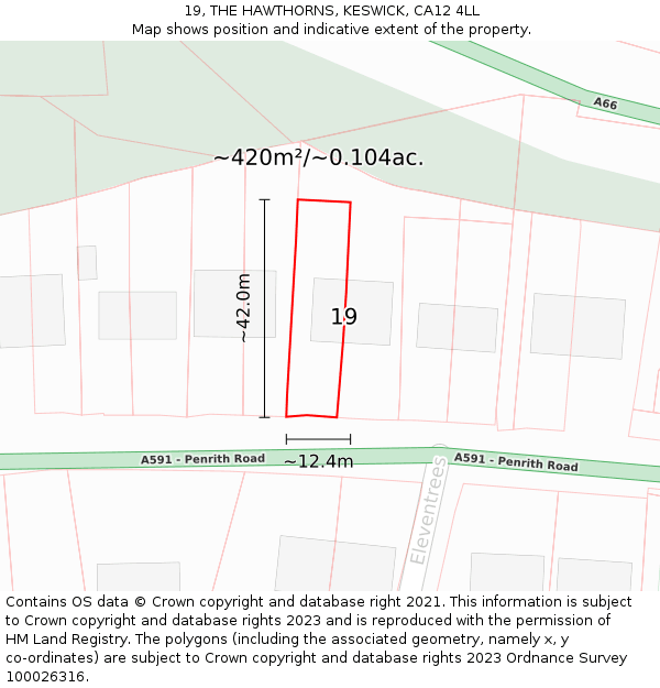 Ca12 Postcode Map 19, THE HAWTHORNS, KESWICK, CA12 4LL - £333,000
