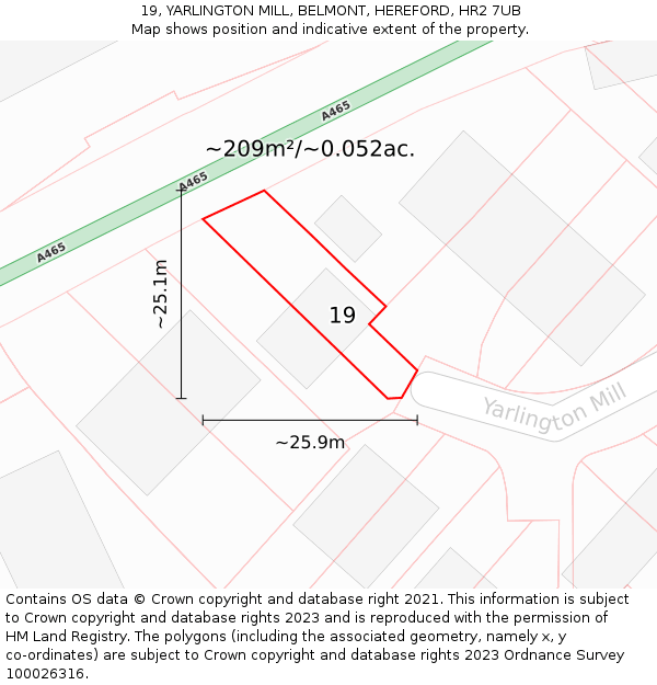 19, YARLINGTON MILL, BELMONT, HEREFORD, HR2 7UB: Plot and title map