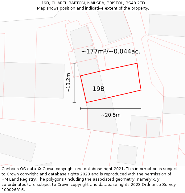 19B, CHAPEL BARTON, NAILSEA, BRISTOL, BS48 2EB: Plot and title map