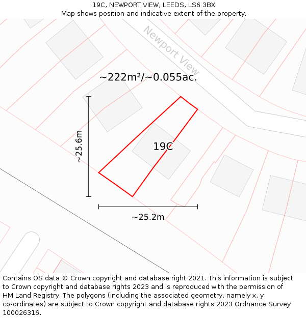 19C, NEWPORT VIEW, LEEDS, LS6 3BX: Plot and title map
