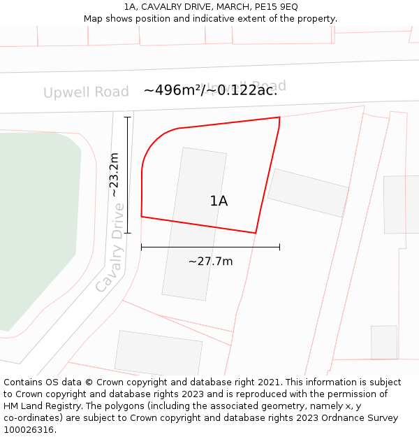 1A, CAVALRY DRIVE, MARCH, PE15 9EQ: Plot and title map