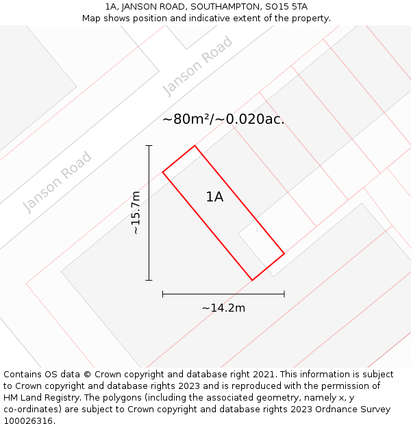 1A, JANSON ROAD, SOUTHAMPTON, SO15 5TA: Plot and title map
