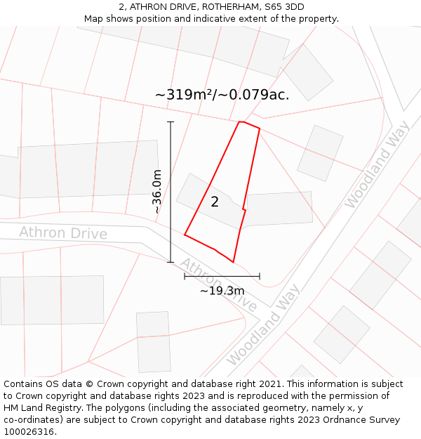 2, ATHRON DRIVE, ROTHERHAM, S65 3DD: Plot and title map