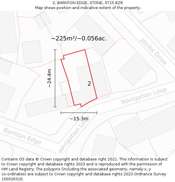 2, BARNTON EDGE, STONE, ST15 8ZR: Plot and title map