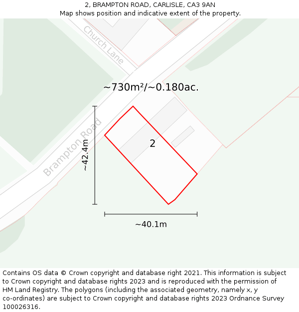 2, BRAMPTON ROAD, CARLISLE, CA3 9AN: Plot and title map