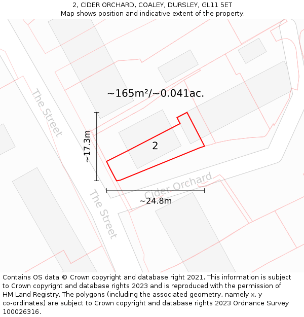 2, CIDER ORCHARD, COALEY, DURSLEY, GL11 5ET: Plot and title map