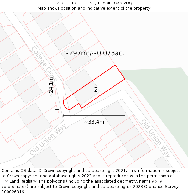 2, COLLEGE CLOSE, THAME, OX9 2DQ: Plot and title map
