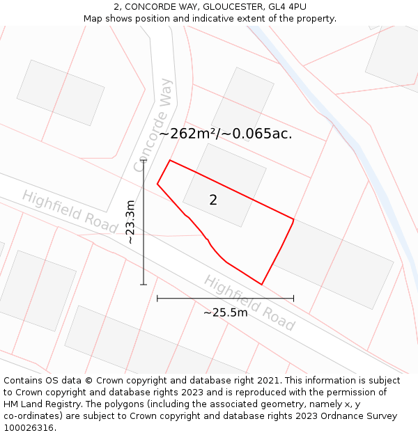2, CONCORDE WAY, GLOUCESTER, GL4 4PU: Plot and title map