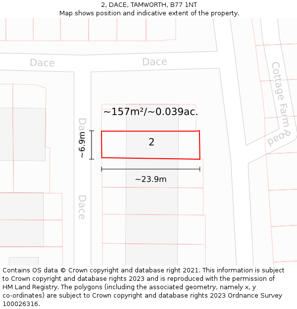 2, DACE, TAMWORTH, B77 1NT: Plot and title map