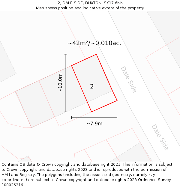 2, DALE SIDE, BUXTON, SK17 6NN: Plot and title map