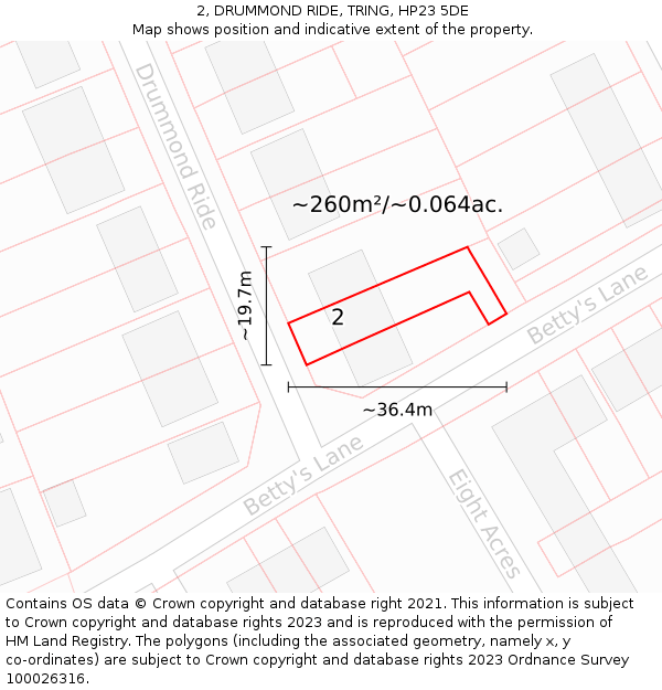 2, DRUMMOND RIDE, TRING, HP23 5DE: Plot and title map
