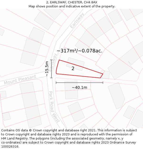 2, EARLSWAY, CHESTER, CH4 8AX: Plot and title map