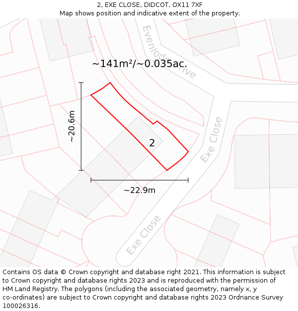 2, EXE CLOSE, DIDCOT, OX11 7XF: Plot and title map