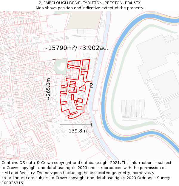 2, FAIRCLOUGH DRIVE, TARLETON, PRESTON, PR4 6EX: Plot and title map