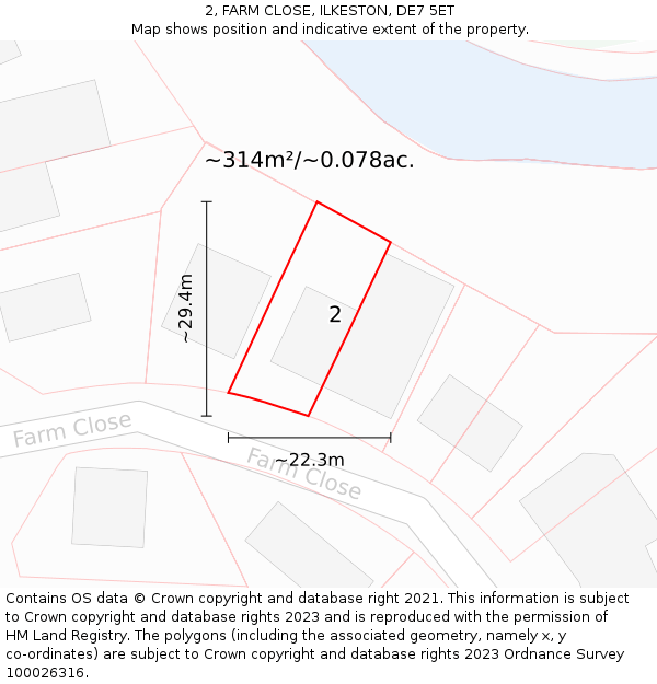 2, FARM CLOSE, ILKESTON, DE7 5ET: Plot and title map