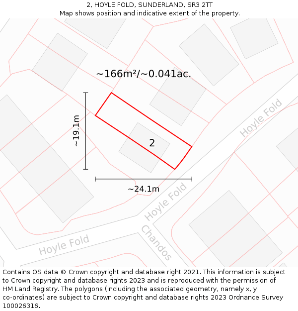 2, HOYLE FOLD, SUNDERLAND, SR3 2TT: Plot and title map