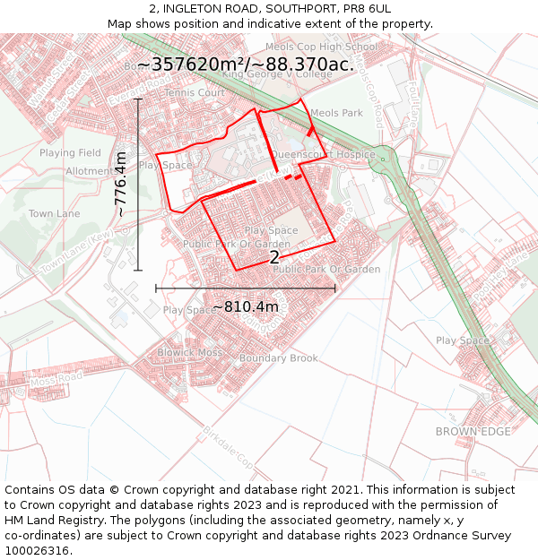 2, INGLETON ROAD, SOUTHPORT, PR8 6UL: Plot and title map